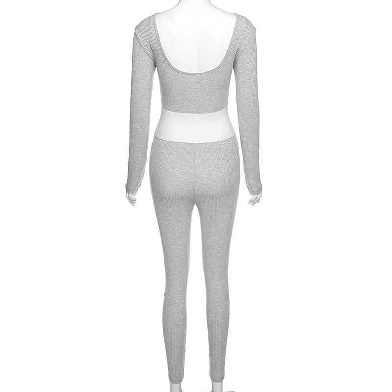 Colysmo Letter Embroidered Bodycon Jumpsuit Long Sleeve Color Blocking Patchwork U Neck Sexy Playsuit Women Sports Club Outfits 210527