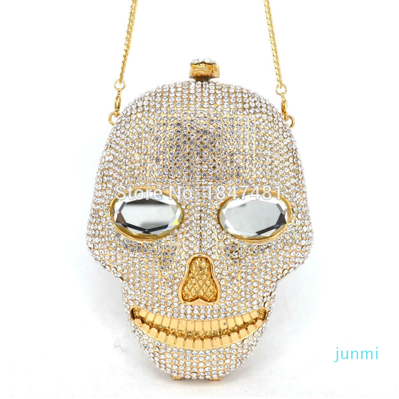 Designer- Black handmade Skull crystal women evening bags diamond ladies handbags party Clutch purse, Gold
Designer- Black handmade Skull crystal women evening bags diamond ladies handbags party Clutch purse, Gold