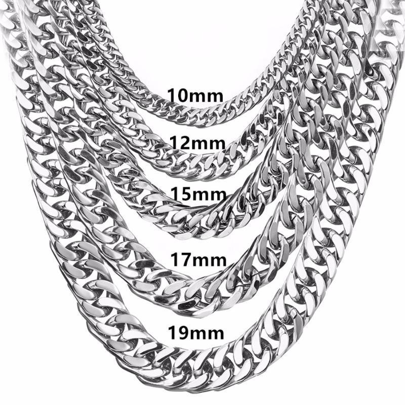 Granny Chic Curb Cuban Mens Necklace Chain Silver Color Stainless Steel Necklaces For Men Fashion Jewelry 6/8/10/12/15/17/19mm Chains
Granny Chic Curb Cuban Mens Necklace Chain Silver Color Stainless Steel Necklaces For Men Fashion Jewelry 6/8/10/12/15/17/19mm Chains