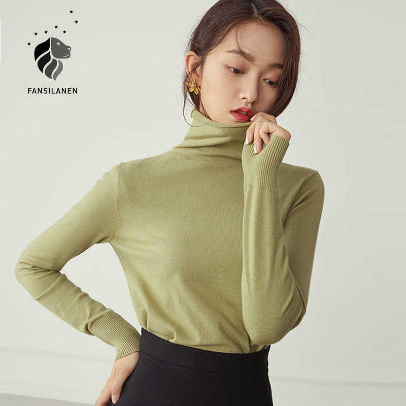 FANSILANEN Basis casual turtleneck knitted sweater Women white long sleeve pullover Autumn winter oversized jumper top female 210607, Black
FANSILANEN Basis casual turtleneck knitted sweater Women white long sleeve pullover Autumn winter oversized jumper top female 210607, Black