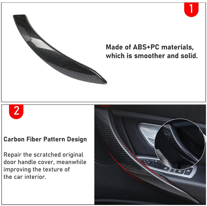 Carbon Fiber Doors Handle Outer Cover Replacement For BMW 3 F30 F31 4 F32 F33 Car Pattern Driver Side Door Handles Cover Auto Parts