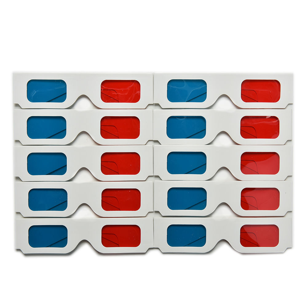 3D Paper Glasses Red & Blue Cyan Paper Card Universal Anaglyph Offers a Sense of Reality Movie DVD