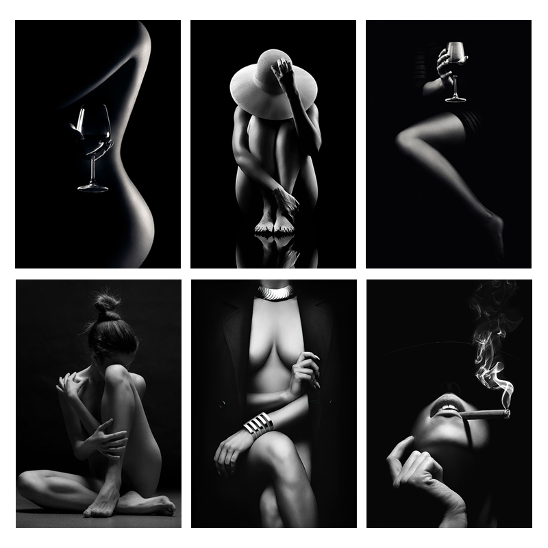 Black White Body Art Pictures Posters and Prints Modern Nude Art Canvas Painting Nordic Decorative Paintings for Living Room Bar
Black White Body Art Pictures Posters and Prints Modern Nude Art Canvas Painting Nordic Decorative Paintings for Living Room Bar