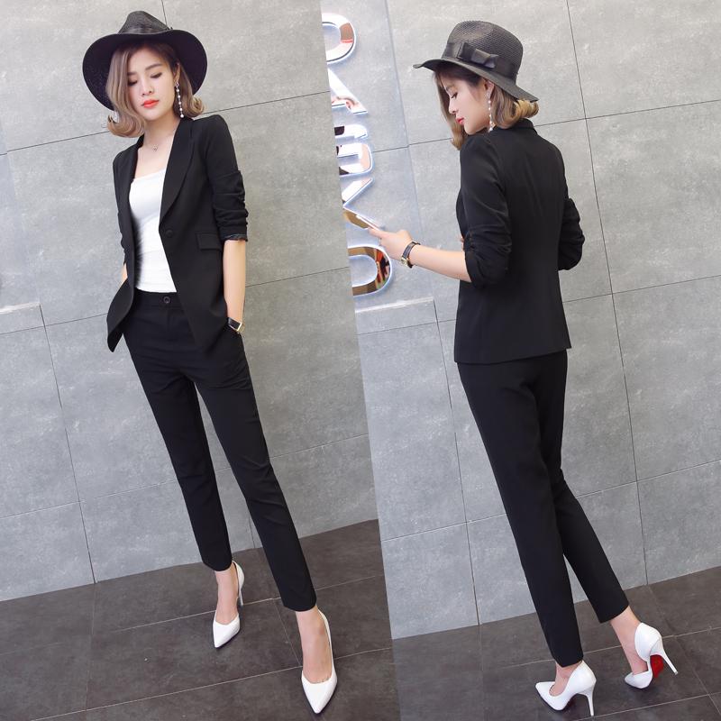 Women's Tracksuits Women Spring Fashion 2 Piece Sets Long Sleeve Blazer And Pencil Pants Elegant Korean Office Female Clothes Suit Lady Vest