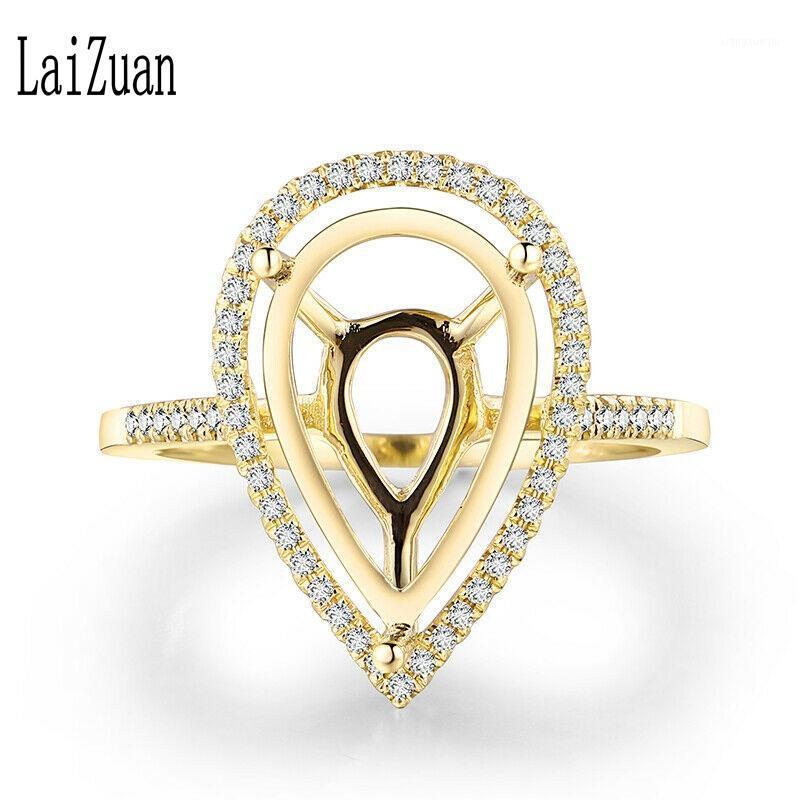Cluster Rings LaiZuan Fine Jewelry Ring Solid 10K Yellow Gold AU585 14x9mm Pear Cut 0.2CT Natural Diamond Semi Mount Engagement Wedding, Golden;silver
Cluster Rings LaiZuan Fine Jewelry Ring Solid 10K Yellow Gold AU585 14x9mm Pear Cut 0.2CT Natural Diamond Semi Mount Engagement Wedding, Golden;silver