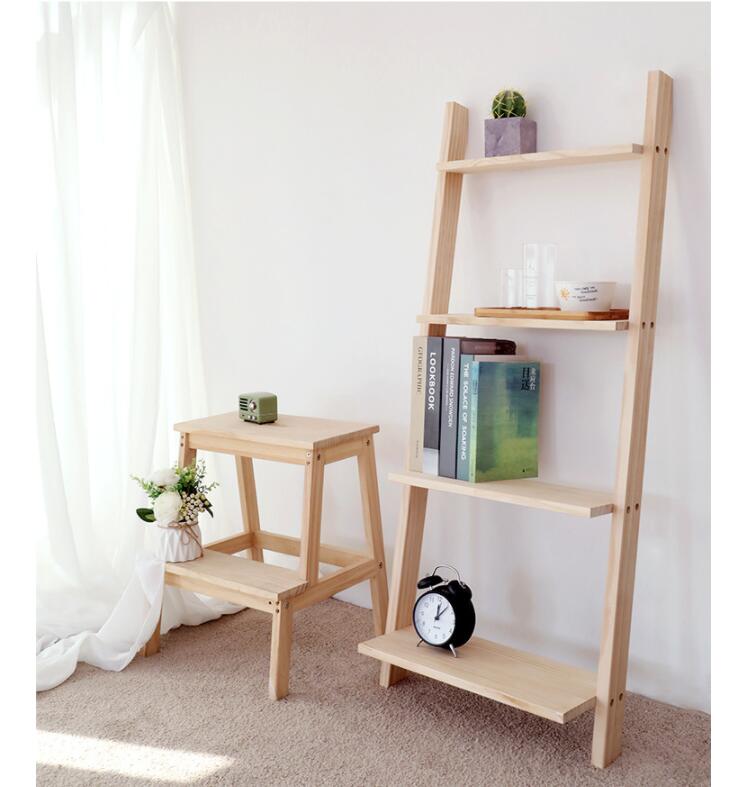 Ins trapezoidal shelf Bedroom Furniture solid wood living room corner storage multi-storey balcony flower rack Nordic simple floor racks