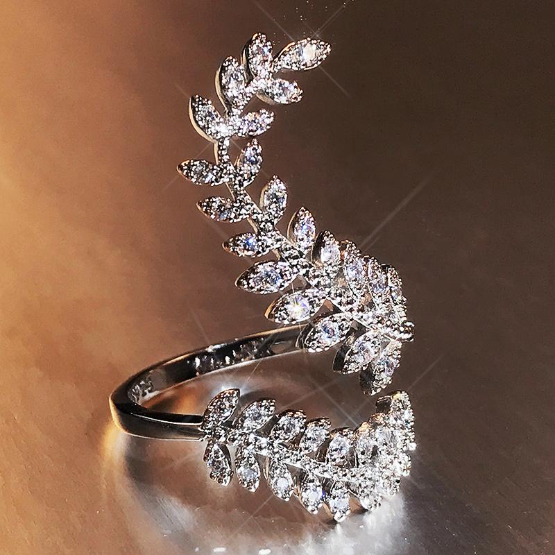 Cluster Rings Huitan Graceful Leaves Both End Of Open Ring Silver Color Girl Cocktail Party Shine Crystal Zircon Fashion Women Jewelry
Cluster Rings Huitan Graceful Leaves Both End Of Open Ring Silver Color Girl Cocktail Party Shine Crystal Zircon Fashion Women Jewelry