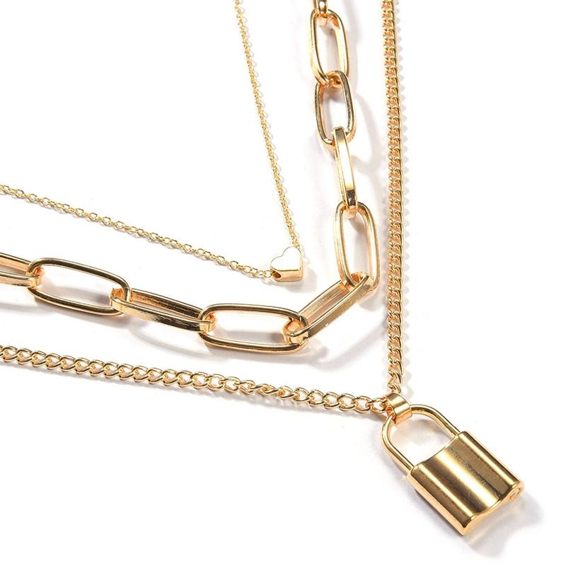 pendant necklaces multilayer vintage heart lock choker necklace love collar locks colorful long chain women jewelry xmas gift, Silver
pendant necklaces multilayer vintage heart lock choker necklace love collar locks colorful long chain women jewelry xmas gift, Silver