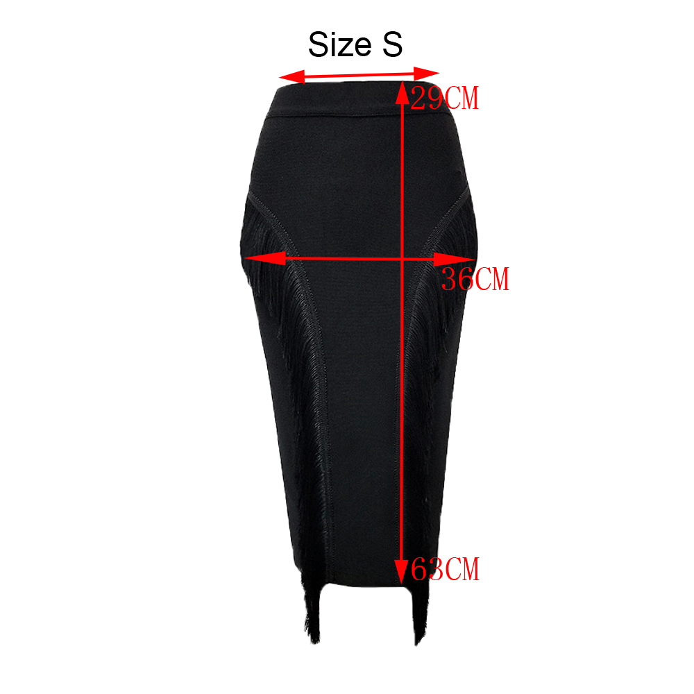 High Quality Women'S Waist Bodycon Skirt Office Ladies Tassel Elegant Fashion Pencil Bandage 210525