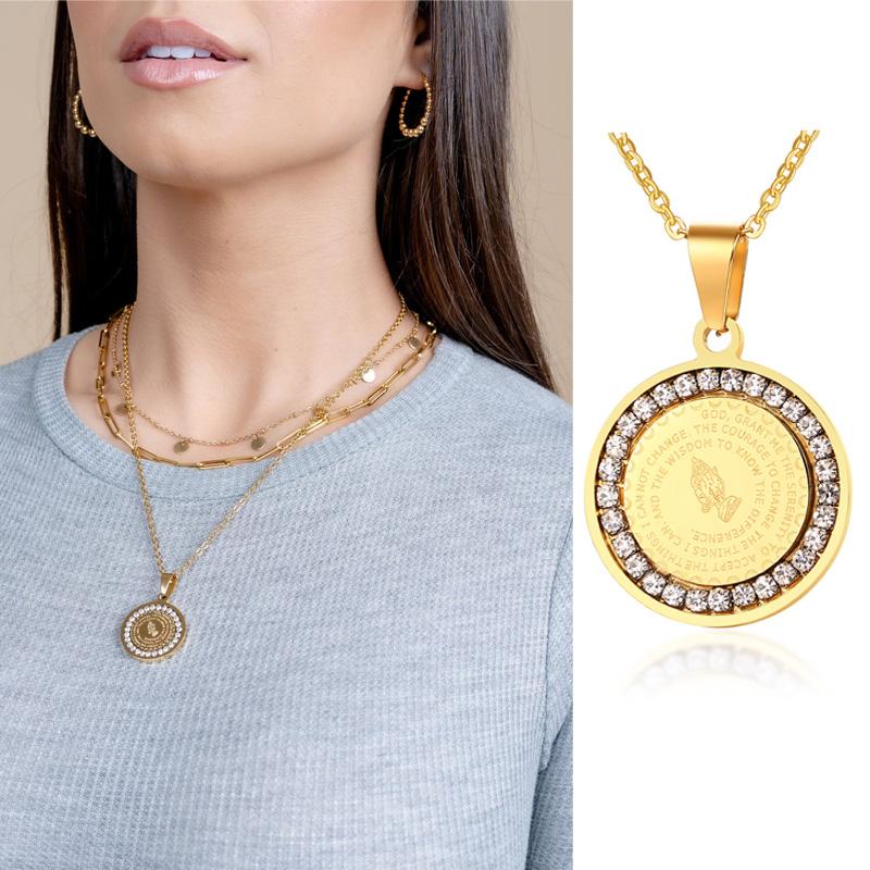 Pendant Necklaces Bible Verse Prayer Necklace For Women,cubic Zirconia Coin Medallion Stainless Steel,Engraved Lords On Back
Pendant Necklaces Bible Verse Prayer Necklace For Women,cubic Zirconia Coin Medallion Stainless Steel,Engraved Lords On Back