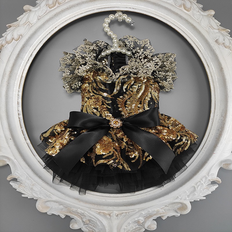 Handmade Dog Apparel Pet Clothes Luxury Gold Sequin Phoenix Tulle Skirt Dress Evening Dancing Party Tutu Cat Sexy See-Through, With lining
Handmade Dog Apparel Pet Clothes Luxury Gold Sequin Phoenix Tulle Skirt Dress Evening Dancing Party Tutu Cat Sexy See-Through, With lining
