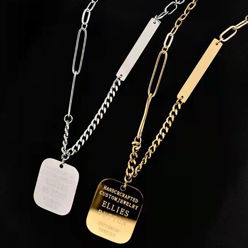 Pendant Necklaces Stainless Steel Inspirational Necklace Gold Plated Engraved Letters Square Beads Chain For Women Girls
Pendant Necklaces Stainless Steel Inspirational Necklace Gold Plated Engraved Letters Square Beads Chain For Women Girls