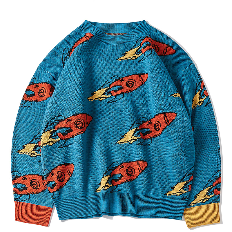 2021 Harajuku Sweater Men Funny Rocket Pattern Spandex O-neck Oversize Pullover Hip Hop Streetwear Autumn New Man Women Sweaters Z9us, Blue
2021 Harajuku Sweater Men Funny Rocket Pattern Spandex O-neck Oversize Pullover Hip Hop Streetwear Autumn New Man Women Sweaters Z9us, Blue