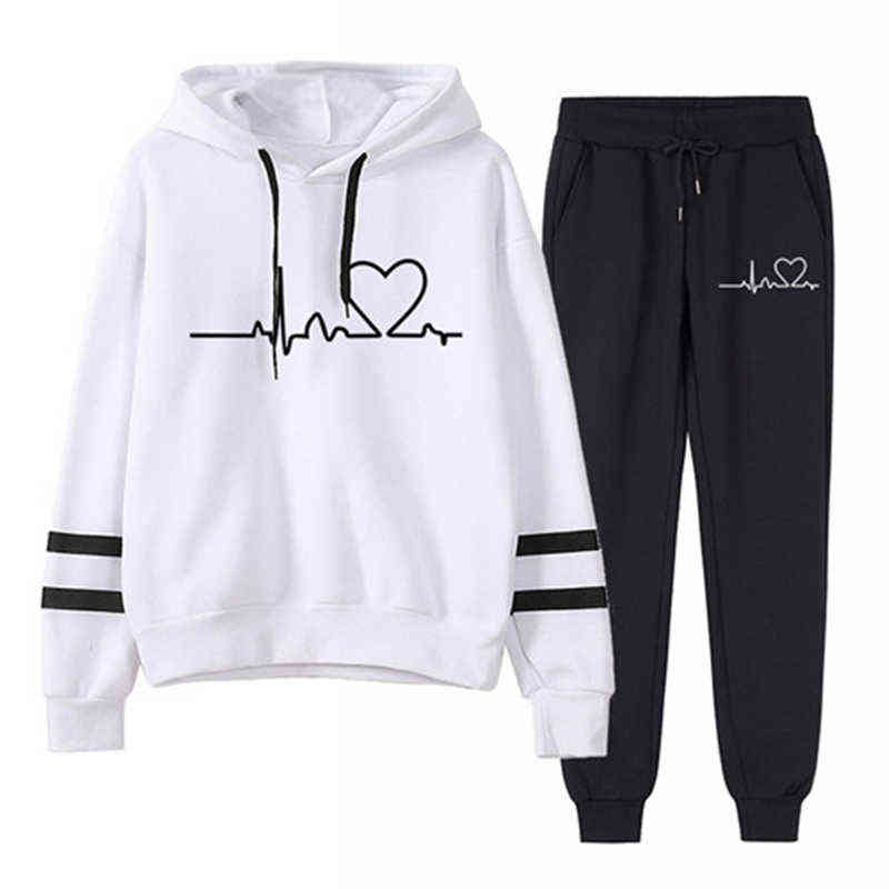 Tracksuit Women Winter Female Pullovers Hoodies+Pants Jogging Woman Two Pieces Set Sports Suit for Women Clothing Outfits 211108