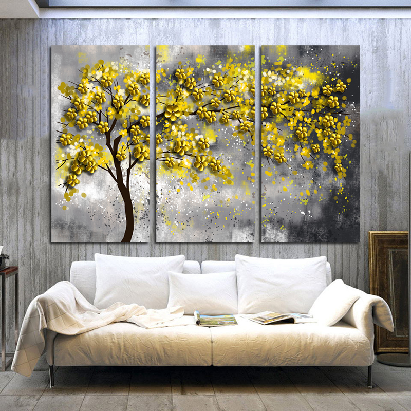 Gold Tree Pictures For Home Canvas Painting Abstract Poster Wall Art For Living Room Decoration Posters And Prints