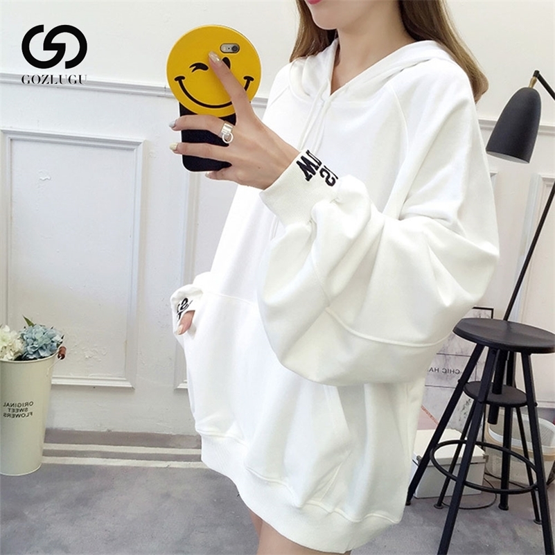 Hooded Pullovers Puff Sleeve Sweatshirt Women Thin Yellow Hoodie Loose Sweatshirt female New Women Clothes Korean Hoodie 201209