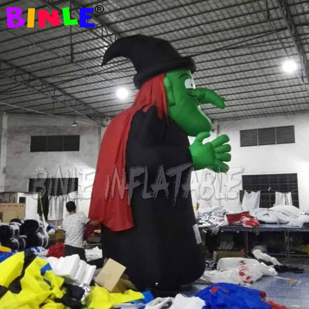 Custom 5m 16ftH durable outdoor halloween decoration inflatable witch aerated sorceress for Events Party