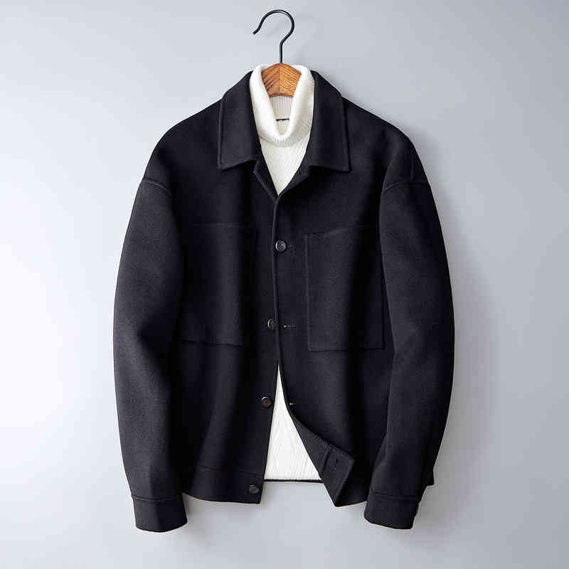 Men's Wool & Blends autumn winter double faced woolen jacket large pocket casual black VFIK
Men's Wool & Blends autumn winter double faced woolen jacket large pocket casual black VFIK