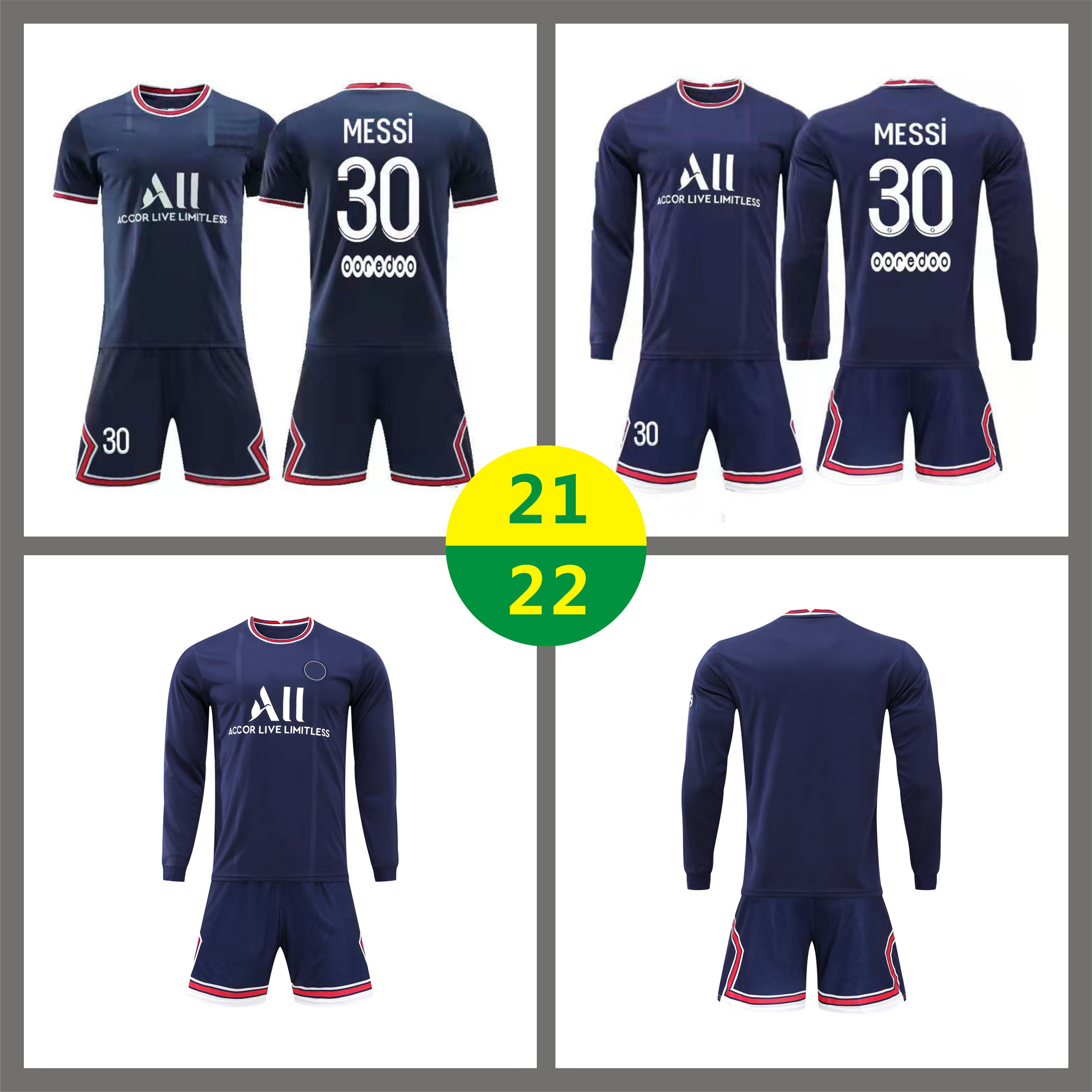 US Fast 21 22 Home Jersey Soccer Wear Messi Long Short sleeve suit Uniforms T Shirt 2021 Mens Sportswear Kids Football Shirts Training Track, Black
US Fast 21 22 Home Jersey Soccer Wear Messi Long Short sleeve suit Uniforms T Shirt 2021 Mens Sportswear Kids Football Shirts Training Track, Black