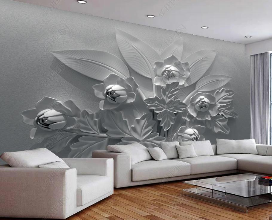 Abstract three-dimensional flower wallpapers background wall 3d murals wallpaper for living room
