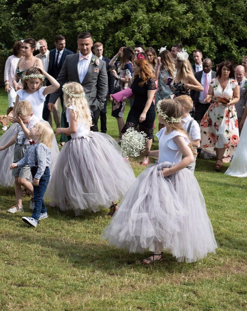 Beach Flower Girls Dress Jewel Neck Short Sleeve Children Birthday Party Dresses Kids Wedding Prom Communion Wear Gowns