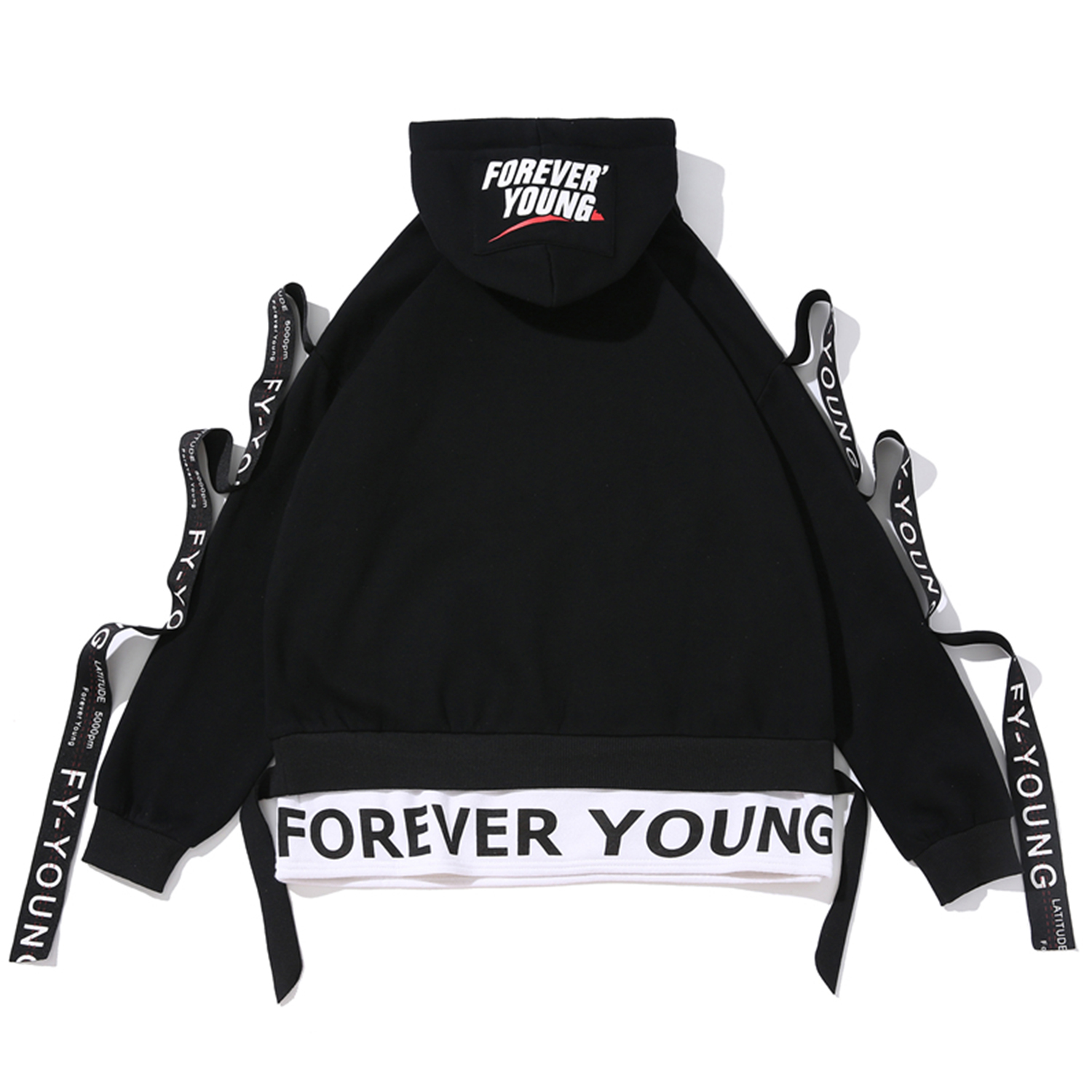 11 BYBB'S DARK Hip Hop Patchwork Ribbon Hoodie Men Harajuku Streetwear Pullover Fashion Casual Oversized Hooded Sweatshirts 201020