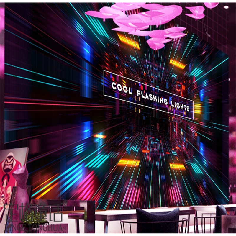 3D bar KTV box background wall E-sports Hotel wallpaper papel DE parede 3d stereoscopic wallpapersgame