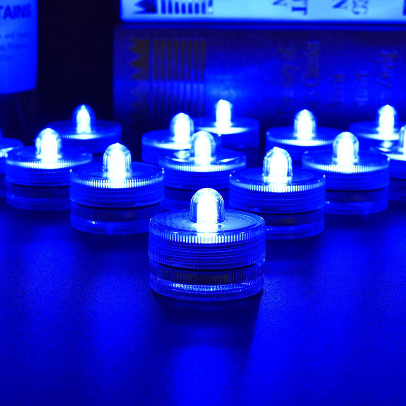 Submersible LED Lights Waterproof Underwater LEDS Candles Tea night Light for Events Wedding Centerpieces Vase Floral Xmas Holiday
