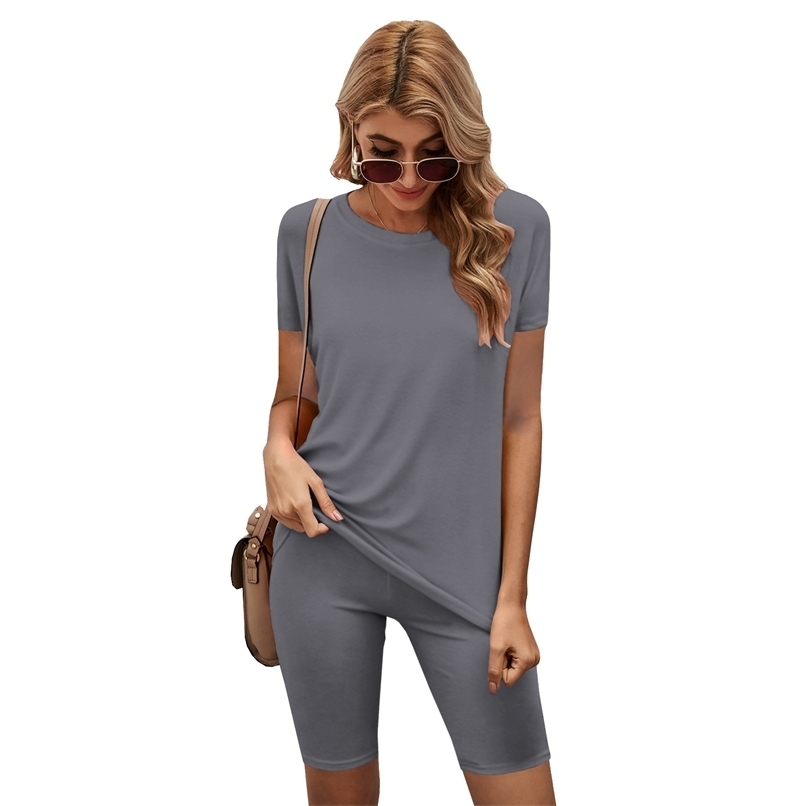 Solid Tracksuit Matching Sets Women Two Piece Outfits Classic 90s T-Shirt Top Biker Shorts Sweatpants Wholesale Plus Size 210525, Sky blue
Solid Tracksuit Matching Sets Women Two Piece Outfits Classic 90s T-Shirt Top Biker Shorts Sweatpants Wholesale Plus Size 210525, Sky blue