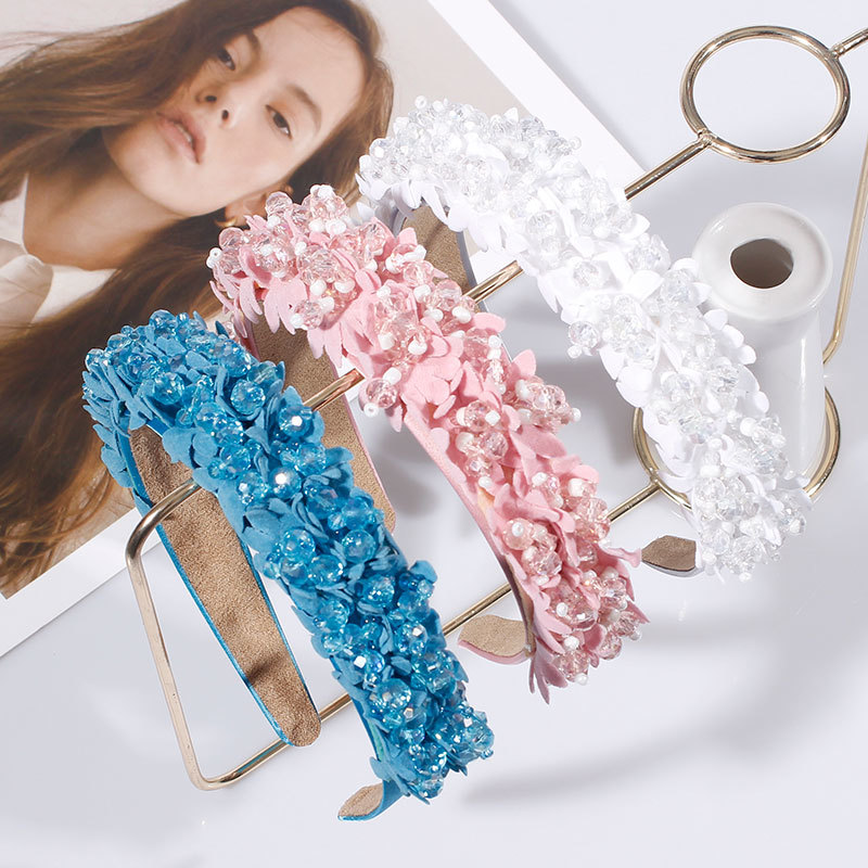 Blue White Pink Fabric Rhinestone Headband Flower Hairband Women Handmade Beaded Head Band European Fashion Hair Jewelry
Blue White Pink Fabric Rhinestone Headband Flower Hairband Women Handmade Beaded Head Band European Fashion Hair Jewelry