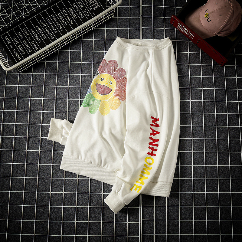 Men's Hoodies Sunflowers pullover Men Autumn Casual Round-neck Long-sleeved Clothing