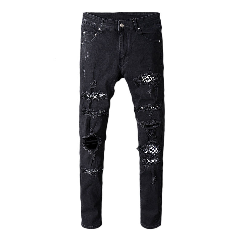 2021 New Men's Male Street Tide Brand Summer Holes Patch Jeans Black Ripped Personality Slim Pants Trousers Z7ck
2021 New Men's Male Street Tide Brand Summer Holes Patch Jeans Black Ripped Personality Slim Pants Trousers Z7ck