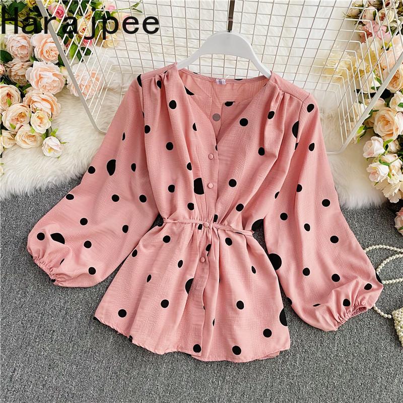 Women's Blouses & Shirts Harajpee Chiffon Shirt V-neck Puff Sleeve Polka Dot Belt Korean Chic All-match Loose Casual Blouse Spring Autumn Wo, White
Women's Blouses & Shirts Harajpee Chiffon Shirt V-neck Puff Sleeve Polka Dot Belt Korean Chic All-match Loose Casual Blouse Spring Autumn Wo, White