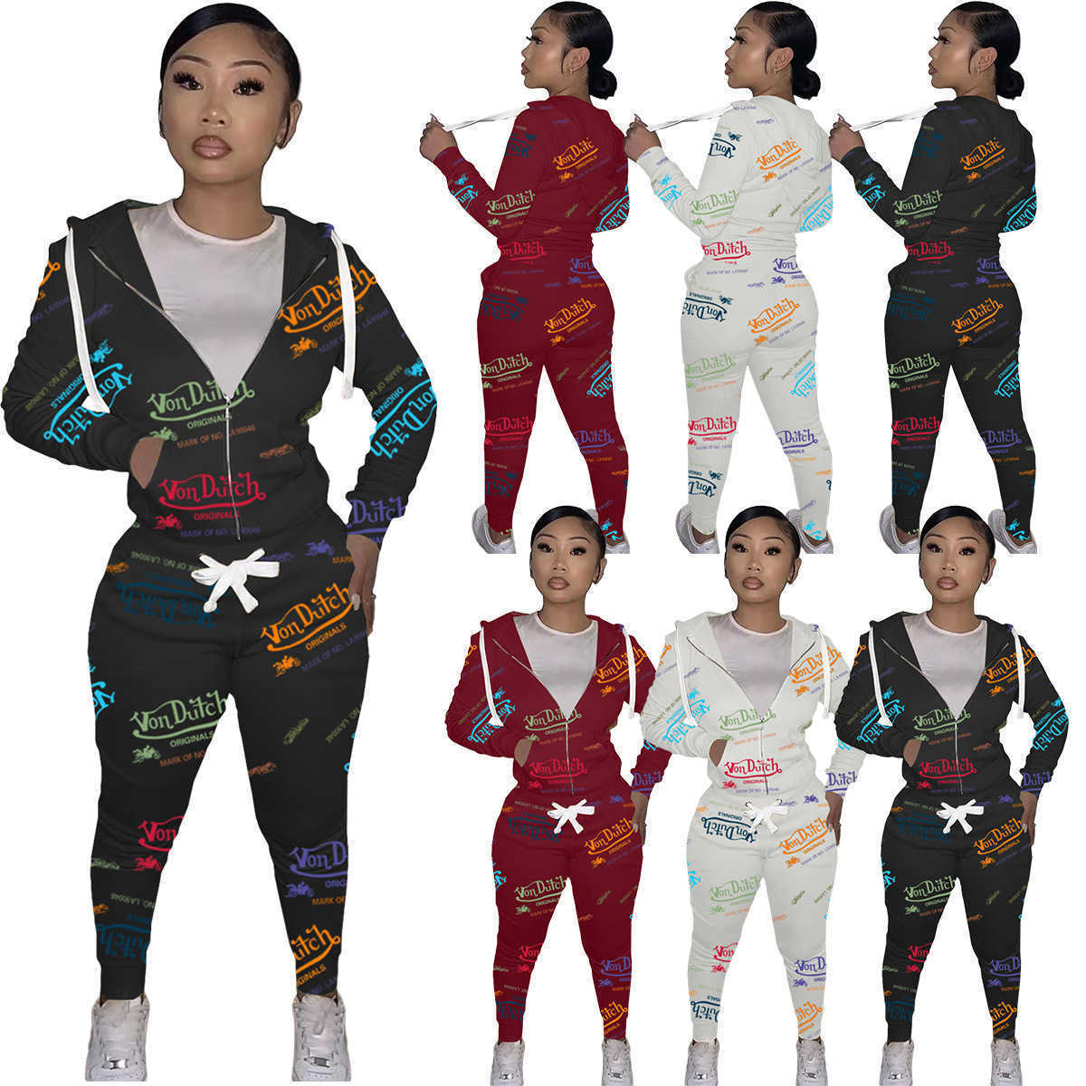 Women Tracksuits Letter Printed Two Pieces Pants Outfits Designer Clothes sweatpants and set hoodie Hooded Zipper Cardigan Long Sleeve Ladies Jogger Sets, Mix or leave a message
Women Tracksuits Letter Printed Two Pieces Pants Outfits Designer Clothes sweatpants and set hoodie Hooded Zipper Cardigan Long Sleeve Ladies Jogger Sets, Mix or leave a message