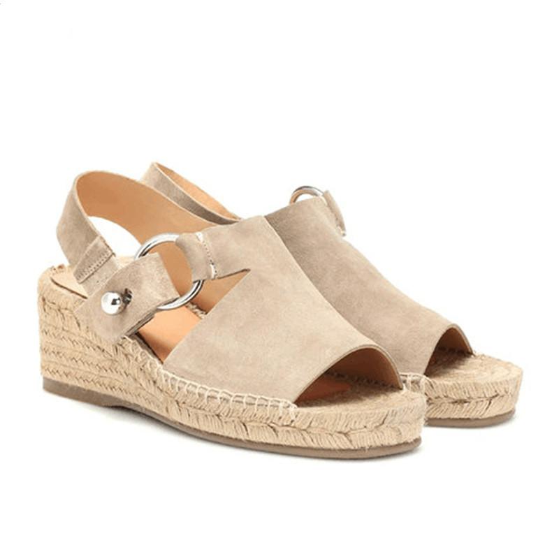 Sandals Women's Espadrille Ankle Strap Comfortable Slippers Ladies Womens Casual Shoes Breathable Flax Canvas Pumps