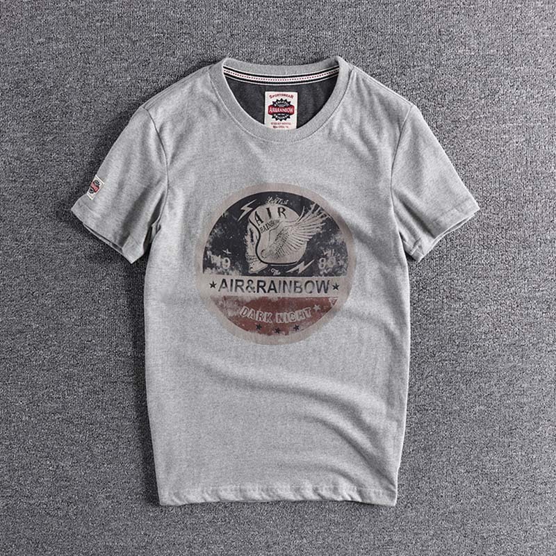 new arrival Printed European and American hip hop trend young men's slim short sleeve T-shirt bottom Tee wholesale tops T 210225