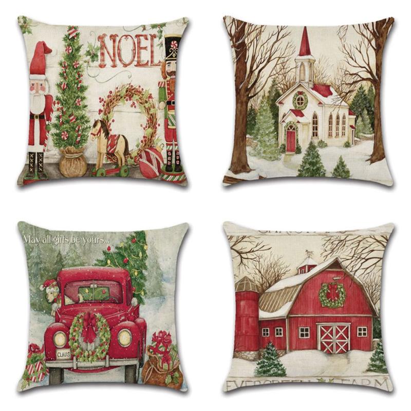 Christmas Decorations 4pcs Cushion Cover Set Of Pillowcases House Tree Truck Happy Year Gifts
Christmas Decorations 4pcs Cushion Cover Set Of Pillowcases House Tree Truck Happy Year Gifts