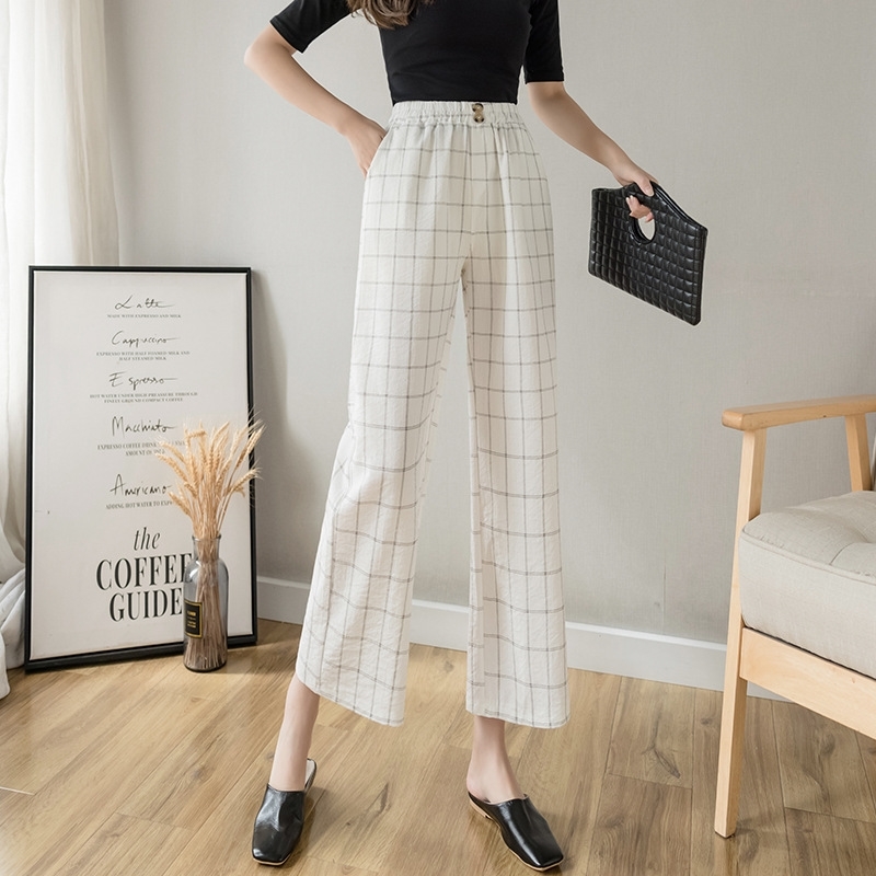 Plus Size Summer Cotton Linen Women' Pants High Waist Button Wide Leg Plaid Women Vintage Female Trouses Pockets 210603, Army green
Plus Size Summer Cotton Linen Women' Pants High Waist Button Wide Leg Plaid Women Vintage Female Trouses Pockets 210603, Army green