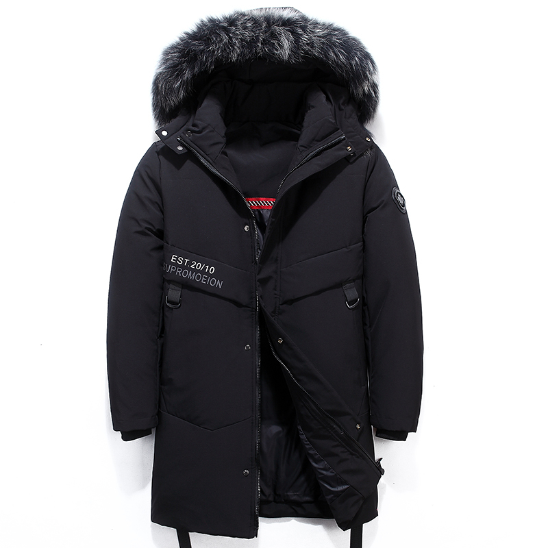 -40 Celsius Deep Winter 80% White Duck Down Jacket Men Real Fur Collar Thicken Outwear Waterproof Long Down Coat Men Overcoat 201225