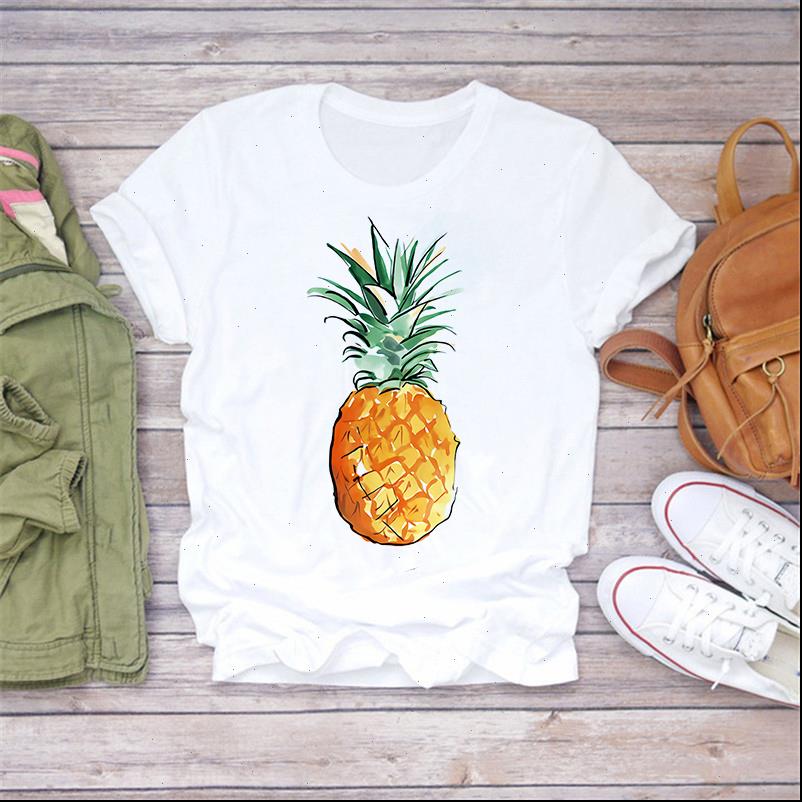 women t shirts summer pineapple watercolor fruit cute cartoon lady shirt ladies womens graphic female tee, White
women t shirts summer pineapple watercolor fruit cute cartoon lady shirt ladies womens graphic female tee, White
