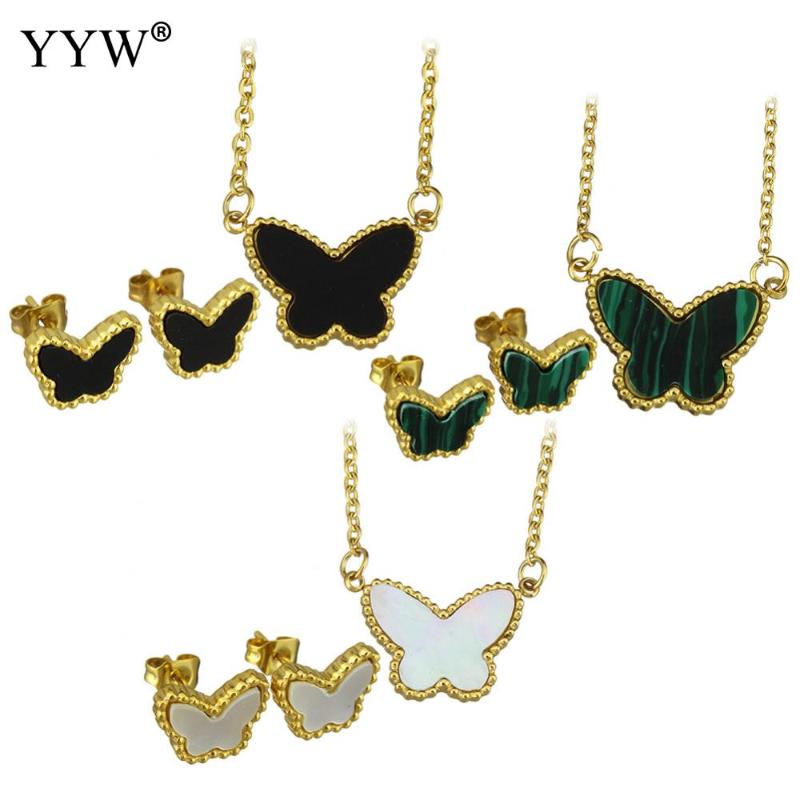 Earrings & Necklace Fashion Stainless Steel Jewelry Sets Butterfly For Women Elegant Animal Choker Necklaces, Silver
Earrings & Necklace Fashion Stainless Steel Jewelry Sets Butterfly For Women Elegant Animal Choker Necklaces, Silver