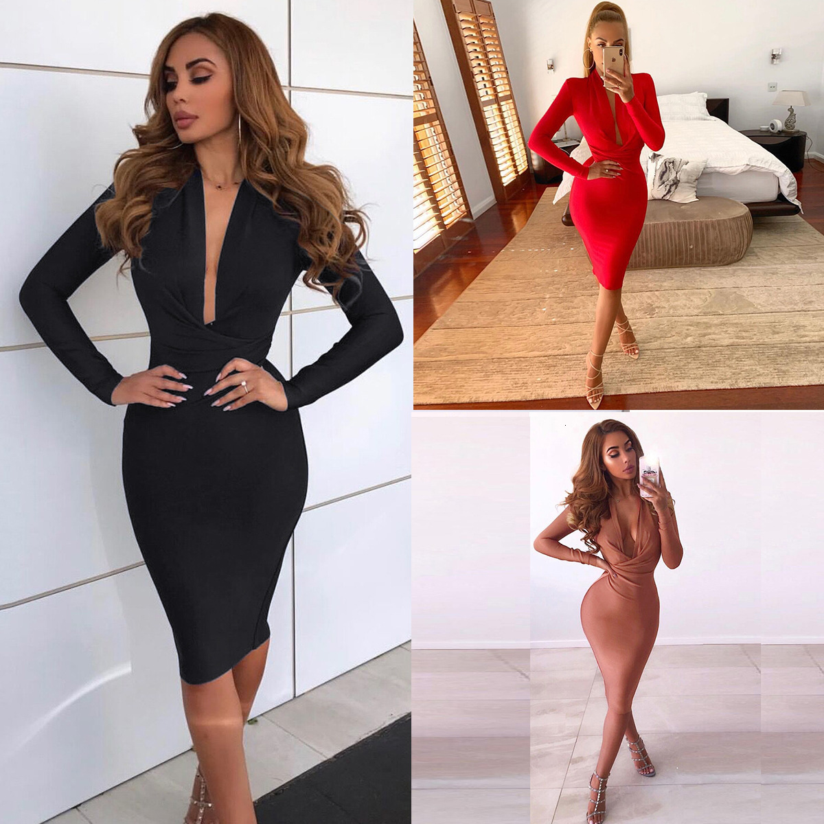 2021 New Sexy Deep V-neck Low Cut Bandage Pencil Dress Bodycon Long Sleeve Womens Party Elegant Red Dresses Black Office Ladies Vestidos 4so, 9917-apricot pink
2021 New Sexy Deep V-neck Low Cut Bandage Pencil Dress Bodycon Long Sleeve Womens Party Elegant Red Dresses Black Office Ladies Vestidos 4so, 9917-apricot pink