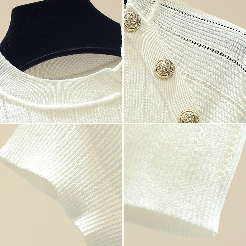 Spring and Summer New Style Fashion Women Tops Slim INS Simple White shirt Ice Silk Short-Sleeved blouse Female 8783 50 210417