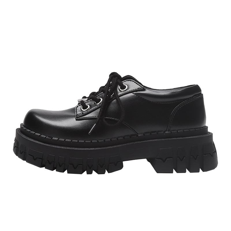 Dress Shoes Spring Delias Leather Thick Bottom Platform Female Japanese Big Head Single College British Style Women's