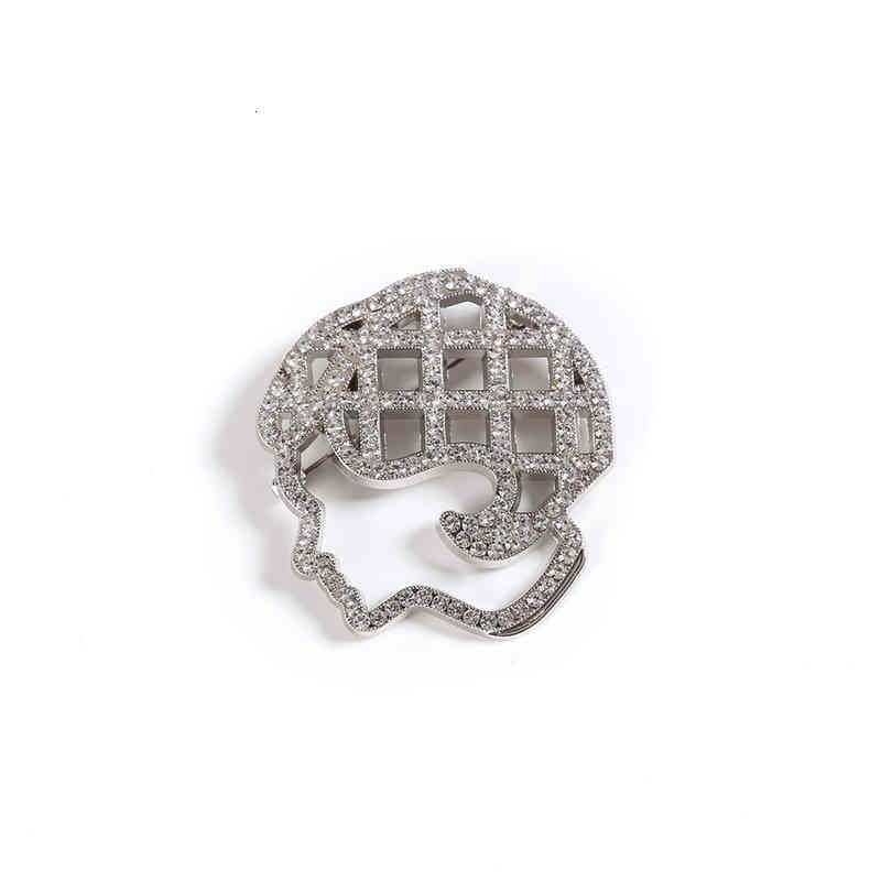 Brooch French Small Fragrance Head Hollowed Out Coat Diamond Korean Face