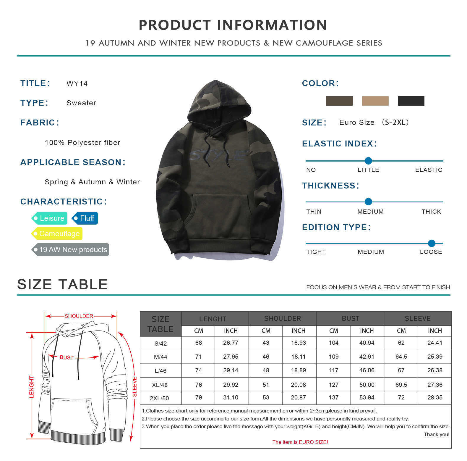 Camouflage Hoodies Men Autumn Winter Army Green Sweatshirt Male Camo Hoody Pullover Hip Hop Streetwear Hoodie Mens 210603