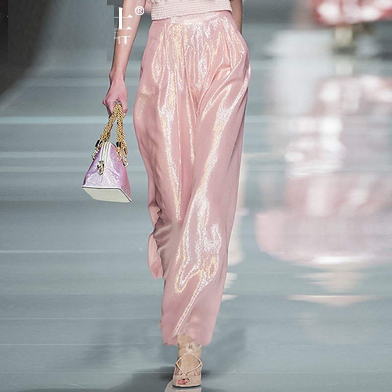 New womens european fashion design sleeveless tank top and wide leg long pants twinset summer suit SMLXL