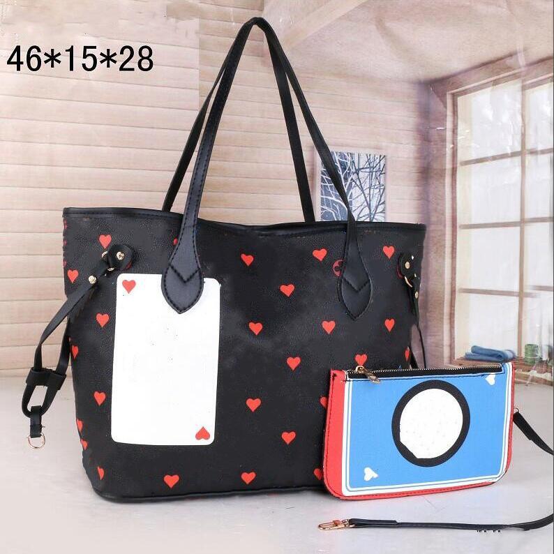 Two-piece ladies quality women shoulder bags Large tote shopping handbag satchel Retro purse heart shape, Black
Two-piece ladies quality women shoulder bags Large tote shopping handbag satchel Retro purse heart shape, Black