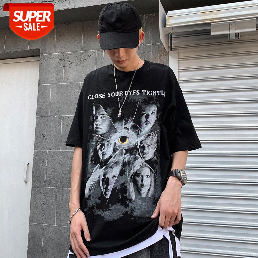 Wind character print short-sleeved t-shirt men's dark street loose round neck five-point sleeve #it2Z, White;black
Wind character print short-sleeved t-shirt men's dark street loose round neck five-point sleeve #it2Z, White;black
