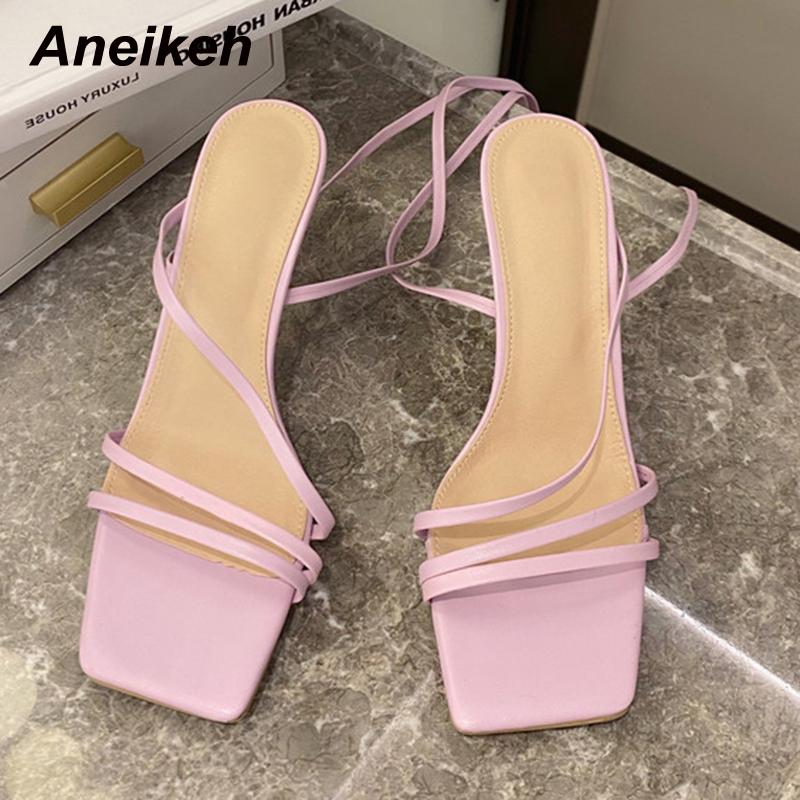Aneikeh 2021 Sapatos Das Mulheres Summer Stiletto Heels Sandals Squared Toe Gladiator Ankle Strap Lace-Up Concise Solid Black, Purple
Aneikeh 2021 Sapatos Das Mulheres Summer Stiletto Heels Sandals Squared Toe Gladiator Ankle Strap Lace-Up Concise Solid Black, Purple